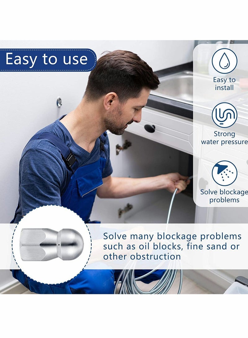 كاست ويف مجموعة فوهات نفث المجاري، فوهة نفث ذات زر دوار، مجموعة استبدال فوهة نفث ثابتة من الفولاذ المقاوم للصدأ مع طراز مختلف لملحقات غسالة الضغط 1/4 بوصة حتى 5000 رطل لكل بوصة مربعة - Image 5