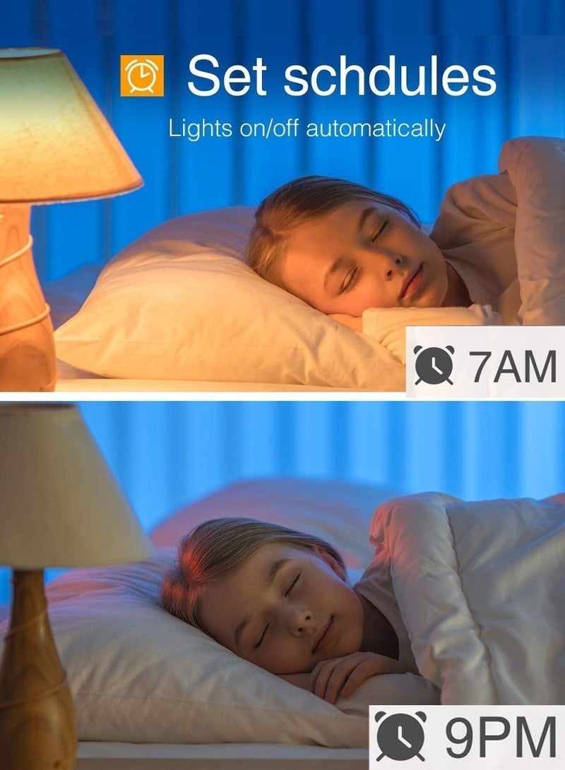 اكسبت لمبة تدعم واي فاي - بلوتوث ذكية يمكن التحكم فيه من هاتف ايفون أو اندرويد الخاص بك من أي مكان، يعمل مع مساعد جوجل أليكسا ومع 16 مليون لون ضوء قابل للتعتيم 8 أوضاع مختلفة توفير الكهرباء,1 قطعة لمبة بلوتوث - واي فاي 10 واط - Image 3