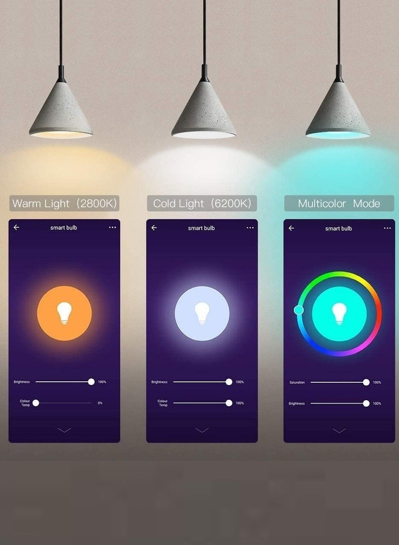 اكسبت لمبة تدعم واي فاي - بلوتوث ذكية يمكن التحكم فيه من هاتف ايفون أو اندرويد الخاص بك من أي مكان، يعمل مع مساعد جوجل أليكسا ومع 16 مليون لون ضوء قابل للتعتيم 8 أوضاع مختلفة توفير الكهرباء,1 قطعة لمبة بلوتوث - واي فاي 10 واط - Image 5