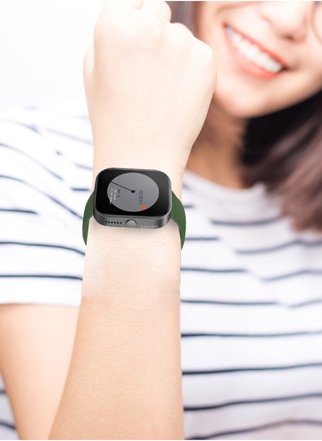 [for Nothing Watch Pro] 22mm Silicone Band Women Men Soft Silicone Sport Wristbands Replacement Strap Green