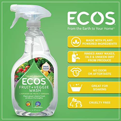 ECOS® Non-Toxic Fruit + Veggie Wash: 22oz Spray Bottle by Earth Friendly Products (Pack of 2) - Image 2