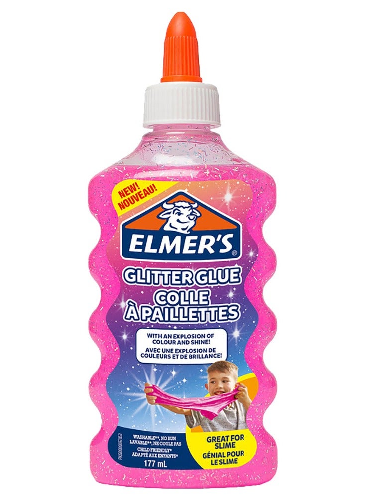 ELMER'S Washable Glitter Glue 177ml Pink - Image 1