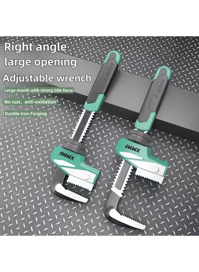 1 قطعة مفتاح أنابيب صناعي متانة عالية، ضبط سريع، قبضة مانعة للانزلاق، مصنوع من الفولاذ المصبوب لإصلاحات المنزل - Image 2