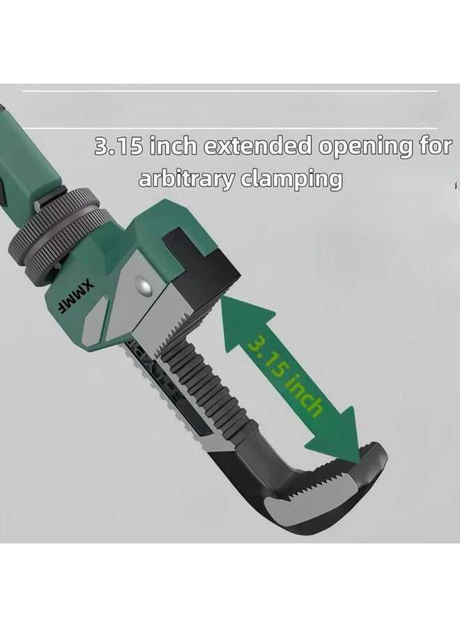 1 قطعة مفتاح أنابيب صناعي متانة عالية، ضبط سريع، قبضة مانعة للانزلاق، مصنوع من الفولاذ المصبوب لإصلاحات المنزل - Image 4