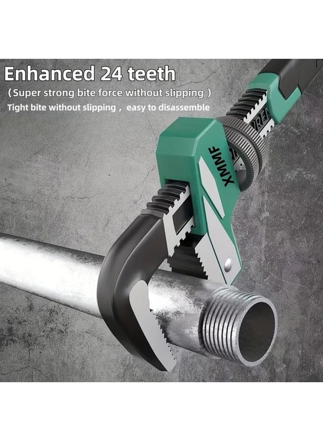 1 قطعة مفتاح أنابيب صناعي متانة عالية، ضبط سريع، قبضة مانعة للانزلاق، مصنوع من الفولاذ المصبوب لإصلاحات المنزل - Image 5