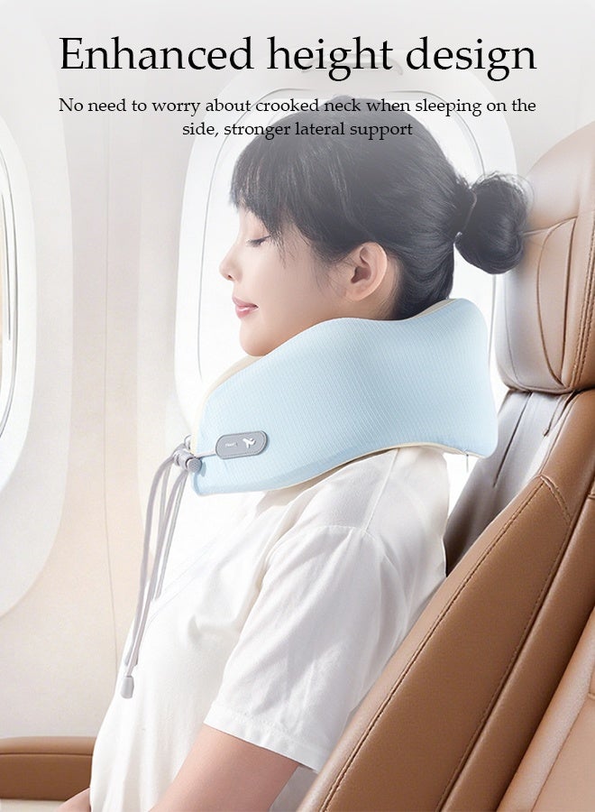 DUNISO Travel Pillow for Airplane Memory Foam Neck Pillow Neck with Storage Carry Bag， Support to Relieve Neck Tension Lightweight Compact Breathable Flight Pillow Comfortable U-shaped Pillow for Airplane Car Office Home Travel Camping - Image 2