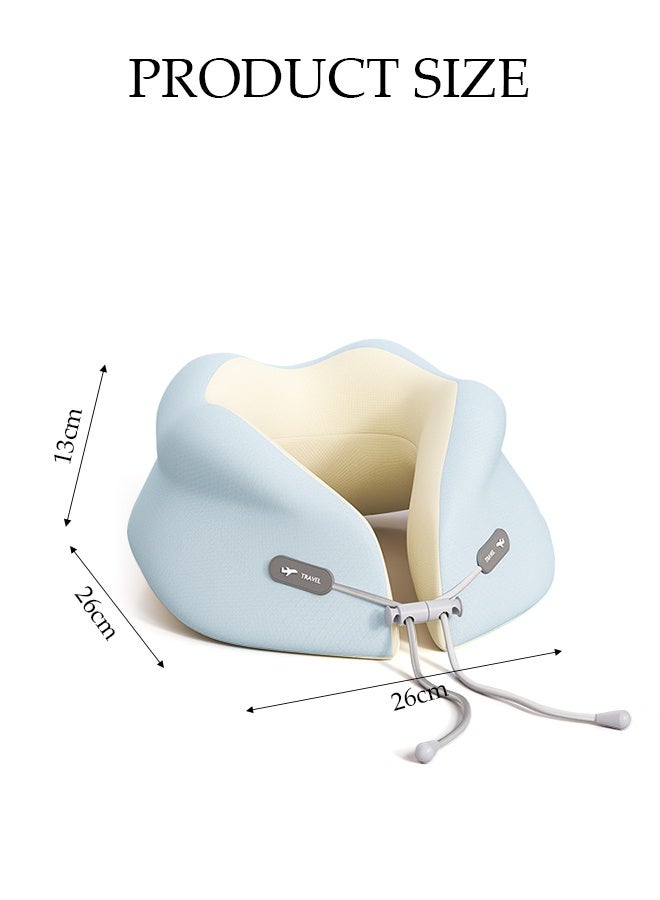 DUNISO Travel Pillow for Airplane Memory Foam Neck Pillow Neck with Storage Carry Bag， Support to Relieve Neck Tension Lightweight Compact Breathable Flight Pillow Comfortable U-shaped Pillow for Airplane Car Office Home Travel Camping - Image 4