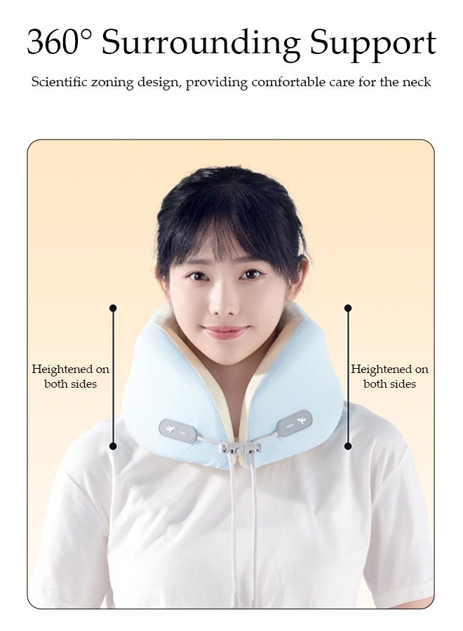DUNISO Travel Pillow for Airplane Memory Foam Neck Pillow Neck with Storage Carry Bag， Support to Relieve Neck Tension Lightweight Compact Breathable Flight Pillow Comfortable U-shaped Pillow for Airplane Car Office Home Travel Camping - Image 5