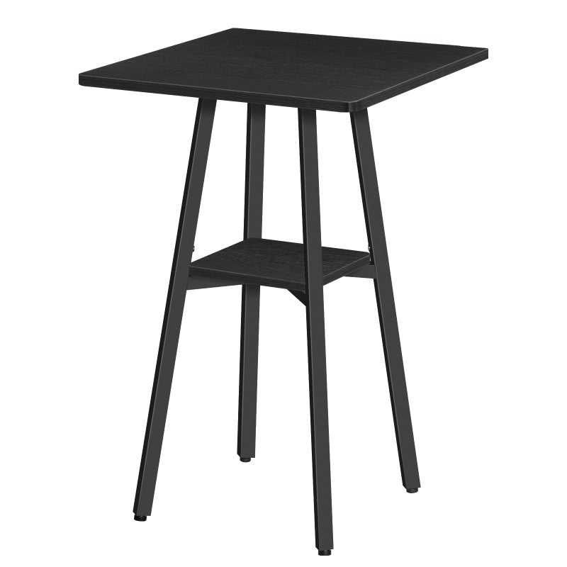 HOOBRO طاولة بار HOOBRO بطبقتين طاولة حانة مرتفعة طاولة بمستوى العداد مع تخزين طاولة طعام صغيرة للمطبخ 366 طاولة بار مرتفعة لغرفة المعيشة للحفلات سهلة التجميع سوداء BB51BT01