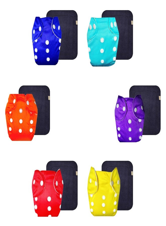 Dumbledo Lite Cloth Diaper with Black Insert (Pack of 6) | Dry Feel and Comfortable | Reusable & Washable | Quick Dry | Trusted by Moms | 3 Months - 2 Years | Unisex Baby - Image 1