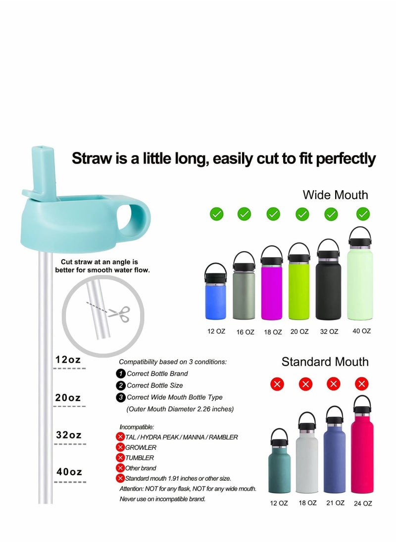 Y&D - Straw Lid Suitable For Hydro Flask,Straw Cap Wide-Mouth Water Bottle 18 32 40 Ounces (About 1.18 Liters) Wide Mouth, Top Replacement (With 2 Straws And 1 Brush) - Image 1