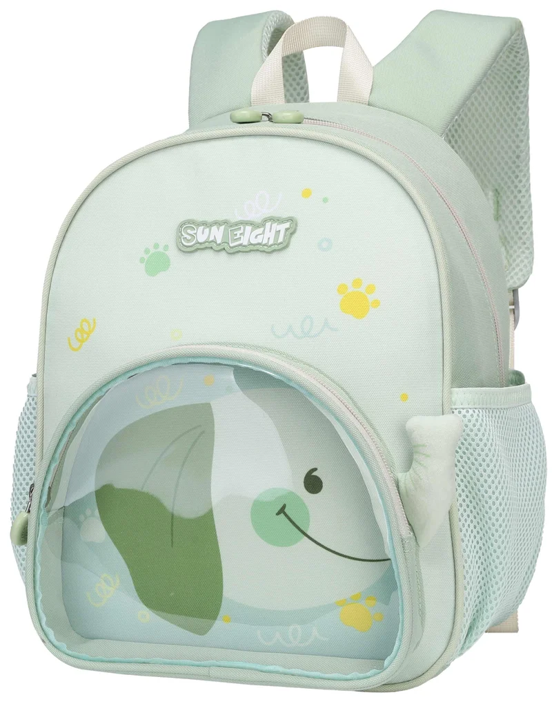 Sun Eight Premium Kids Backpack Water Resistant Light Weight Multifunctional Preschool Toddler Bag for Girls and Boys, SE22179, Green