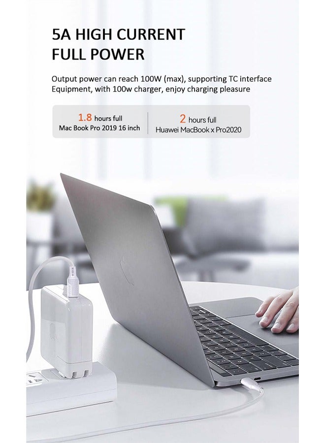 MODOS C32T PD Fast Charging Cable Type-C to Type-C 100W White - Image 4