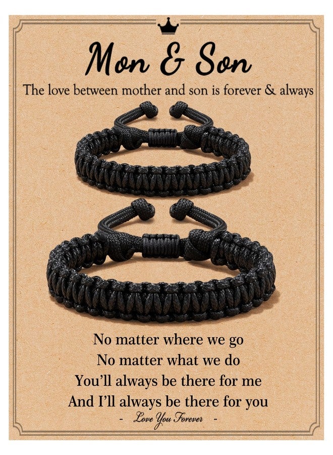 Jeka Mothers Day Gifts from Son, Son Bracelet Gifts from Mom Matching Bracelets Birthday Gifts - Image 1