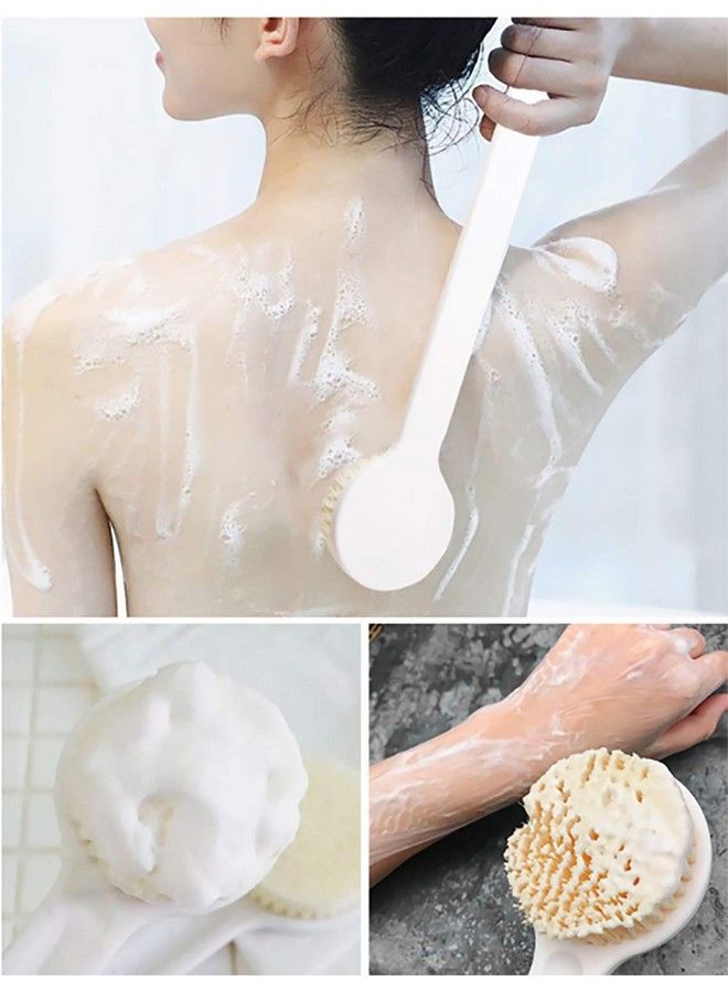 MosQuick Bath Body Brush With Soft Comfortable Bristles Long Handle Gentle Exfoliation Improve Skin'S Health And Beauty Wet Or Dry Brushing Back Scrubber For Shower (White) - Image 1