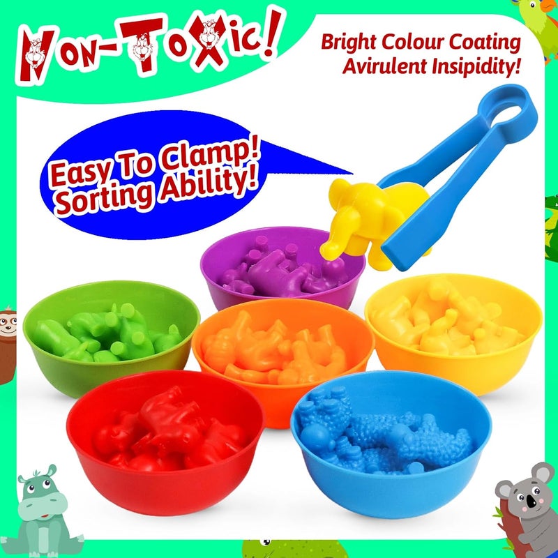 kizh Counting Dinosaurs Toys Matching Games with Sorting Bowls Learning Activities Preschool Manipulatives Montessori Fine Motor Skills Toys for 3 4 5 Years Kids Toddler - Image 4