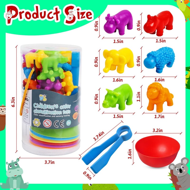 kizh Counting Dinosaurs Toys Matching Games with Sorting Bowls Learning Activities Preschool Manipulatives Montessori Fine Motor Skills Toys for 3 4 5 Years Kids Toddler - Image 2