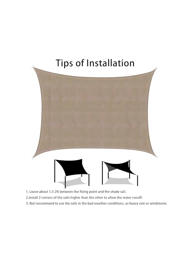 The Bros Sun Shade Sails, 3 * 4m (10 * 13ft) Rectangle Square Sun Shade Sail, Canopy Waterproof & 98% UV Resistant For Patio, Garden, Outdoor, Restaurant, Backyard, Carport - Image 4