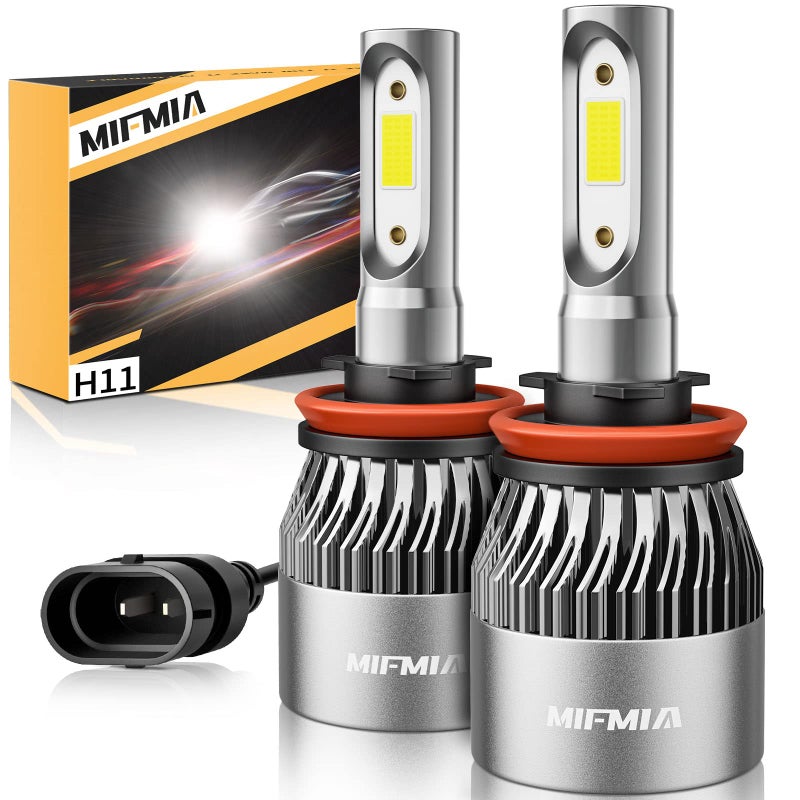 MIFMIA ð–§ðŸª/ð–§ðŸ«/ð–§ðŸ£ðŸ£ Bulbs 6500K White 800% Brightness 40000LM, Non-Polarity Plug and Play with Fan, IP68 Waterproof Off-Road Lights, Pack of 2 - Image 1