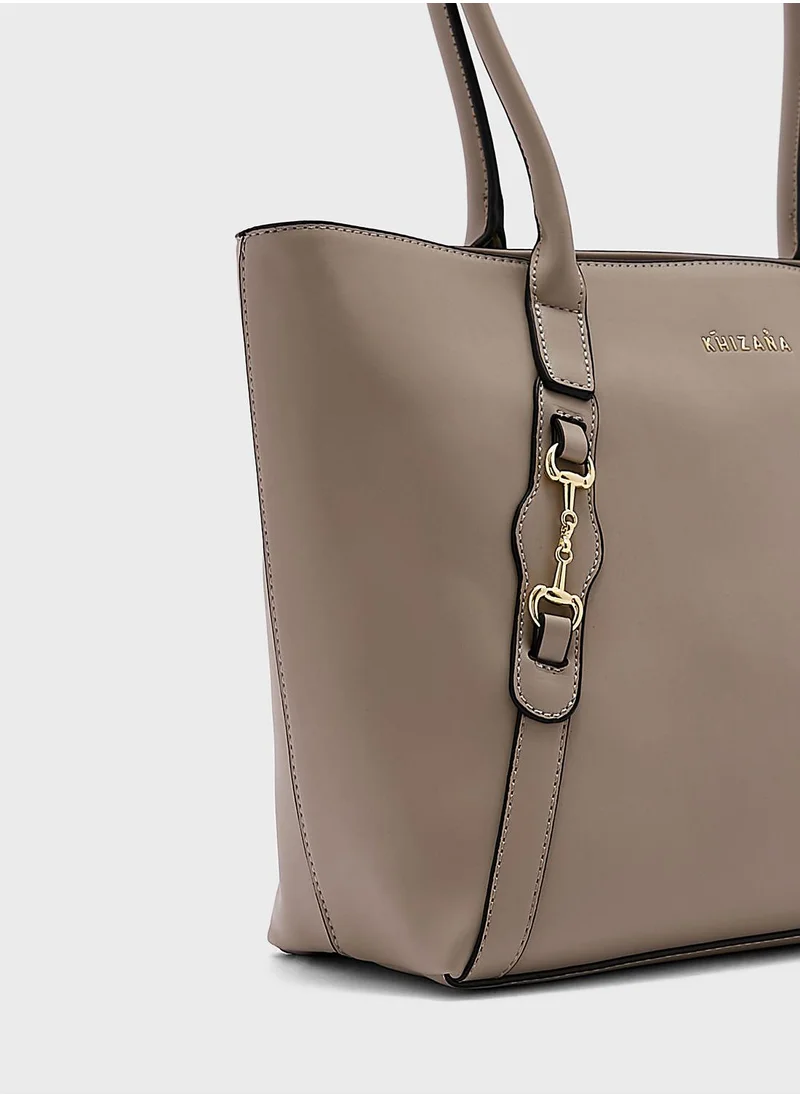 Khizana Horsebit Detail Tote Bag