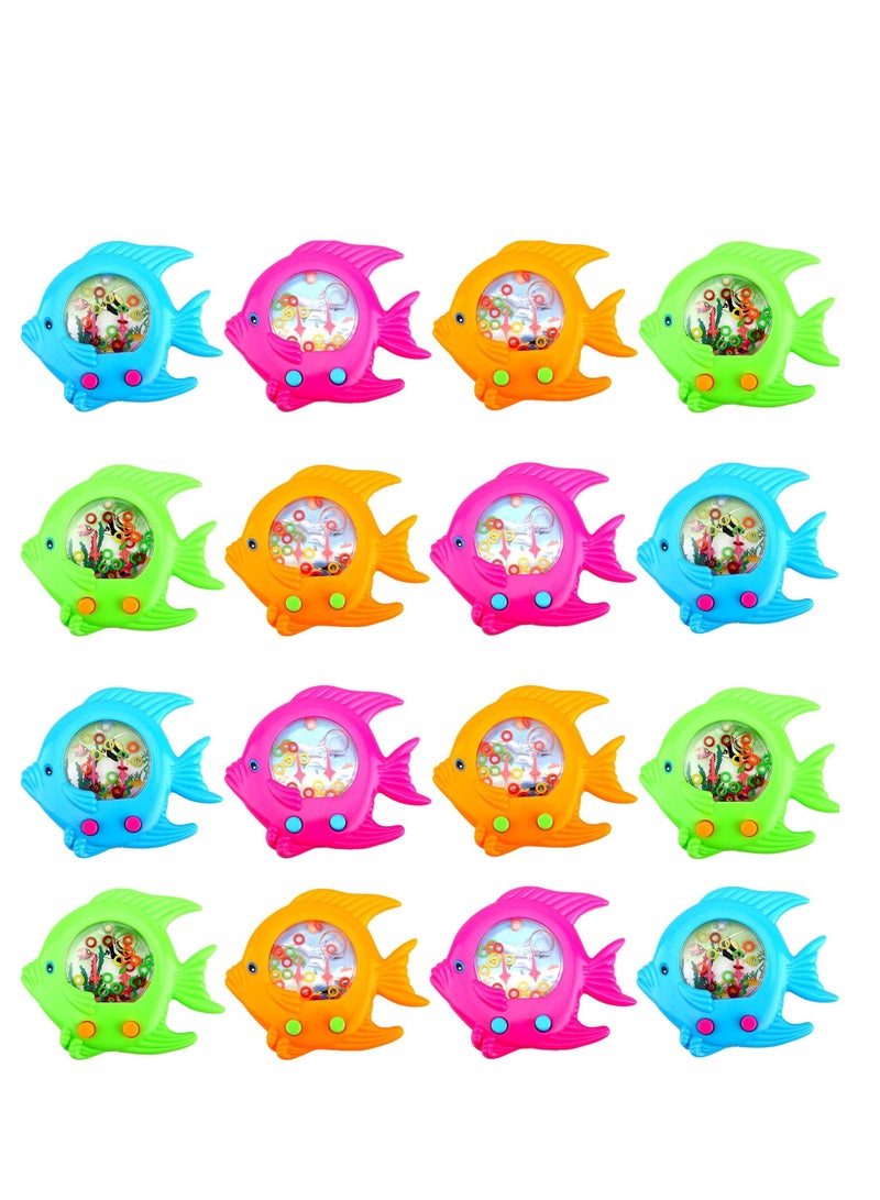 Excefore 16 Pieces Fish Ring Toss Games, Handheld Water Fish Colorful Arcade Retro Pocket Toys for Kids, Retro Game, Party, Favors Game,Prizes, Gift Travel, Pastime - Image 1