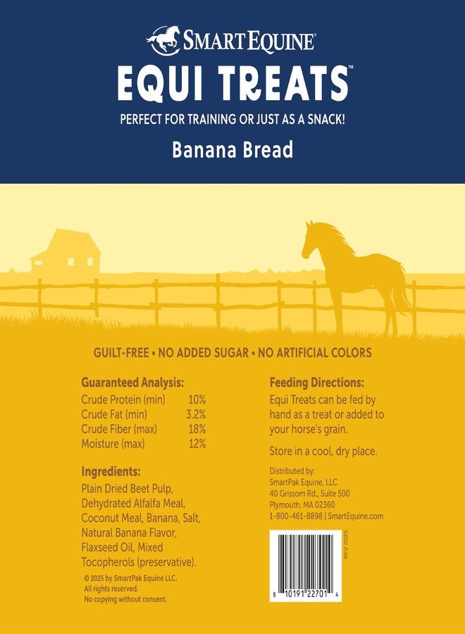 SmartEquine Equi Treats | Made with Beet Pulp & Alfalfa | High-Fiber Horse Treats | Low ESC & Starch | Bite-Sized | No Added Sugar | Banana Bread Flavor Cookies for Horses, 4 lb Bag - Image 2