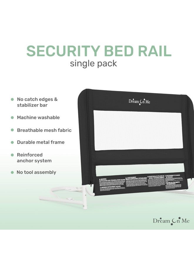 دريم أون مي حاجز سرير شبكي خفيف الوزن قابل للتعديل من دريم أون مي للأطفال الصغار، مصنوع من نسيج شبكي قابل للتهوية، مناسب لجميع أنواع الأسرة، حاجز حماية للسرير بنظام تثبيت معزز، لون أسود - Image 3
