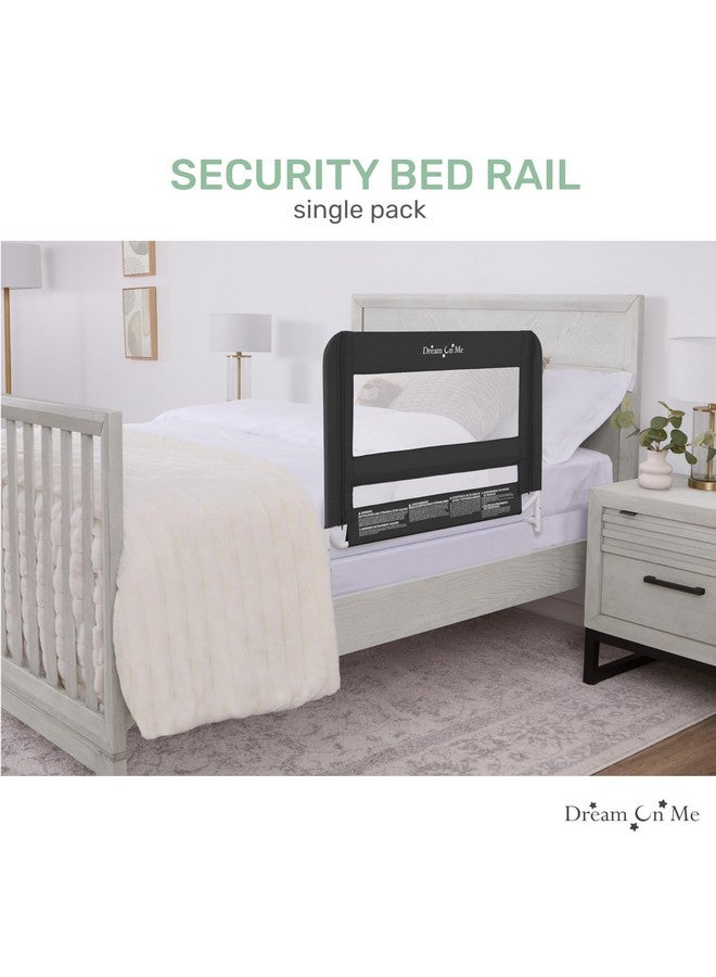 دريم أون مي حاجز سرير شبكي خفيف الوزن قابل للتعديل من دريم أون مي للأطفال الصغار، مصنوع من نسيج شبكي قابل للتهوية، مناسب لجميع أنواع الأسرة، حاجز حماية للسرير بنظام تثبيت معزز، لون أسود - Image 1