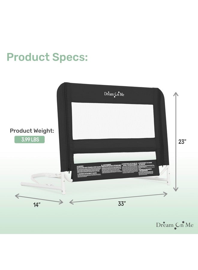 دريم أون مي حاجز سرير شبكي خفيف الوزن قابل للتعديل من دريم أون مي للأطفال الصغار، مصنوع من نسيج شبكي قابل للتهوية، مناسب لجميع أنواع الأسرة، حاجز حماية للسرير بنظام تثبيت معزز، لون أسود - Image 2