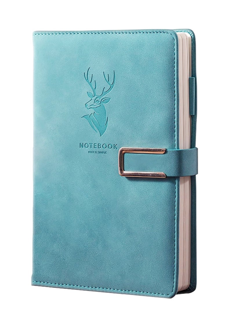 MileMelo 360P Super Thick Business Notebook A5 Buckle Sheepskin Notepad with Deer Head Design -  PU Leather Hardcover Journal, Diary - Perfect Gift （Algae Green）  - Image 1