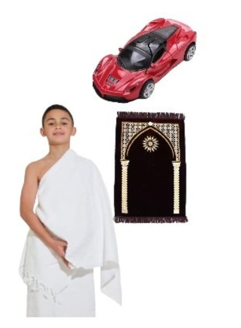Al othaiman KIDS IHRAM WITH A PRAYER MAT AND A TOY 