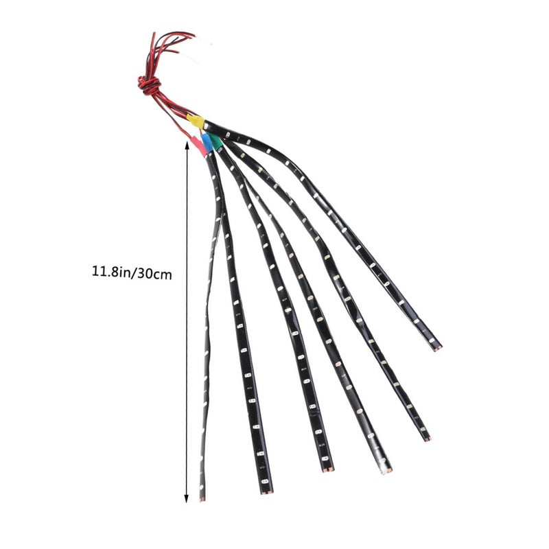 أضواء LED مرنة للسيارة على شكل حبل 6 قطع، زينة داخلية زرقاء، شريط آمن للقيادة - Image 3