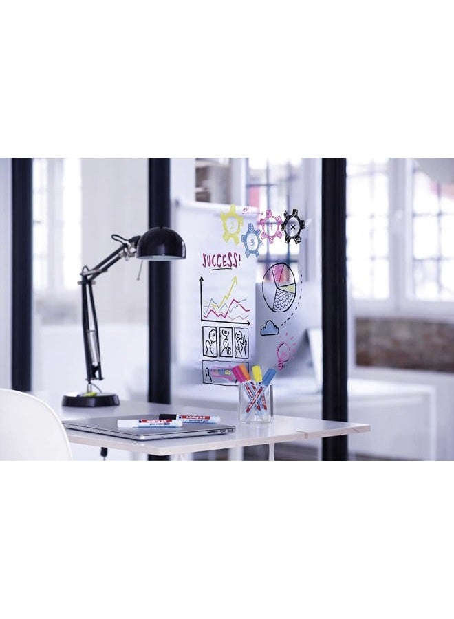 edding 95 glass marker - white - 1 glass pen - round nib 1.5-3 mm - washable window marker pen - for writing and marking on glass surfaces, windows, glassboards, whiteboards - dry-wipeable - Image 4