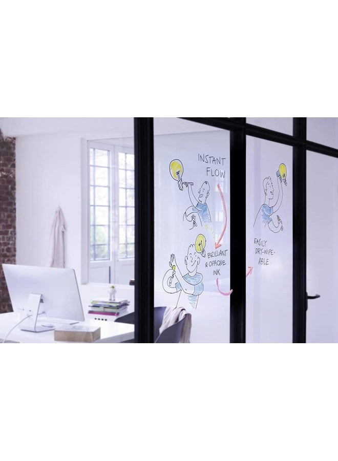 edding 95 glass marker - white - 1 glass pen - round nib 1.5-3 mm - washable window marker pen - for writing and marking on glass surfaces, windows, glassboards, whiteboards - dry-wipeable - Image 5