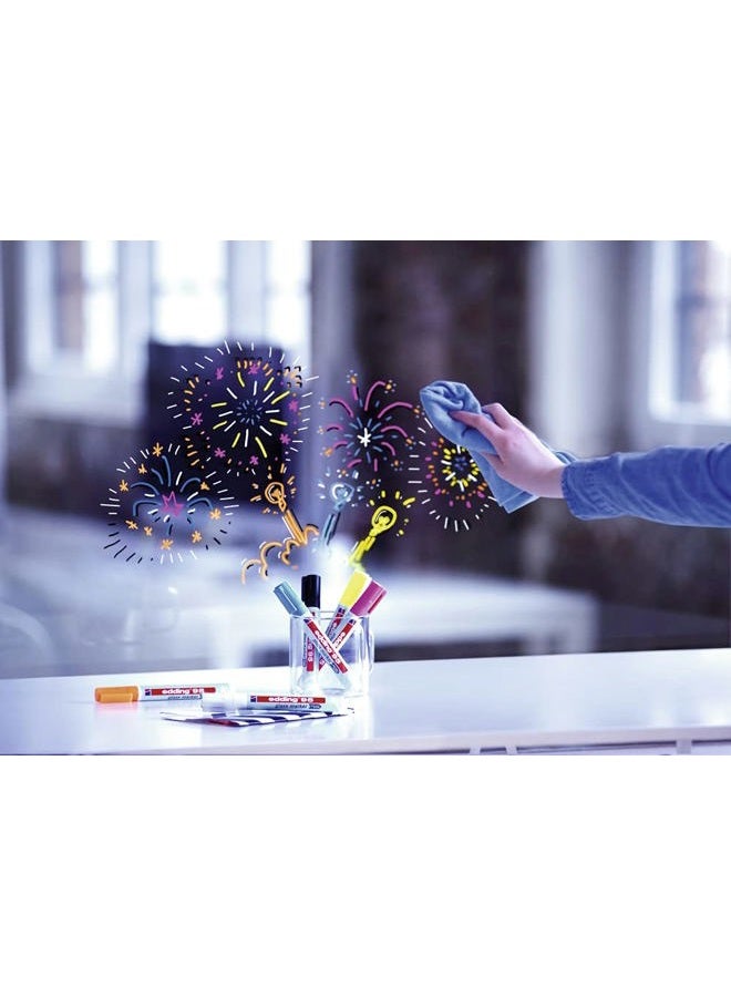 edding 95 glass marker - white - 1 glass pen - round nib 1.5-3 mm - washable window marker pen - for writing and marking on glass surfaces, windows, glassboards, whiteboards - dry-wipeable - Image 3