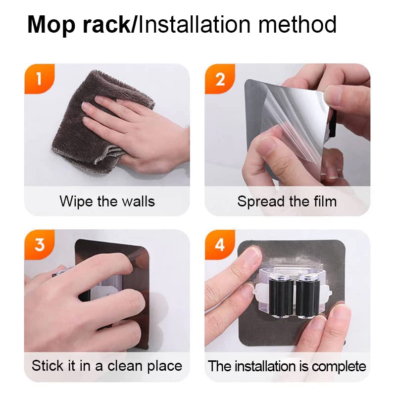 ONPRIX Onprix Wall Mounted Magic Sticker Series Self Adhesive Broom Mop Holder Broom Gripper Holds Reusable No Drilling Super AntiSlip for Your Home Kitchen and Wardrobe - Image 3