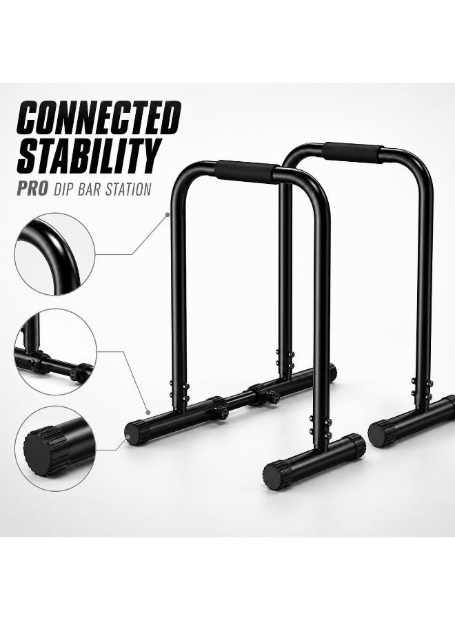 UUKEE Dip Bars Parallel Bars for Home Gym Strength Training Heavy Duty Adjustable Calisthenics 400LBS - Image 1