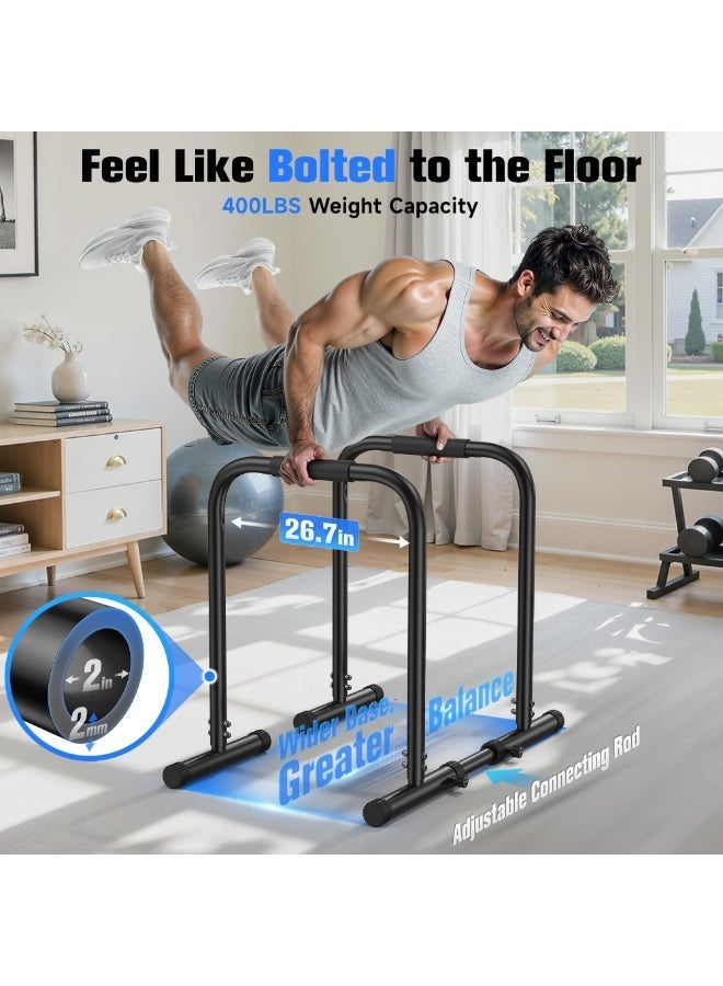 UUKEE Dip Bars Parallel Bars for Home Gym Strength Training Heavy Duty Adjustable Calisthenics 400LBS - Image 2