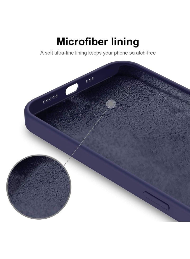 أكاليكس جراب سيليكون متوافق مع iPhone 11، سيليكون سائل رفيع، طبقات من المطاط الهلامي الناعم المقاوم للصدمات، جراب حماية للهاتف مع بطانة من مادة TPU (أزرق داكن) - Image 5