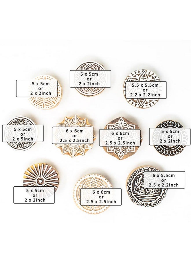 Hashcart Hashcart Wooden Stamp Block, Printing Stamp Design Set | Block for Printing Saree Border | Dresses, Craft Card Making, Scrapbook, Clay Pottery | Set of 10  - Image 4