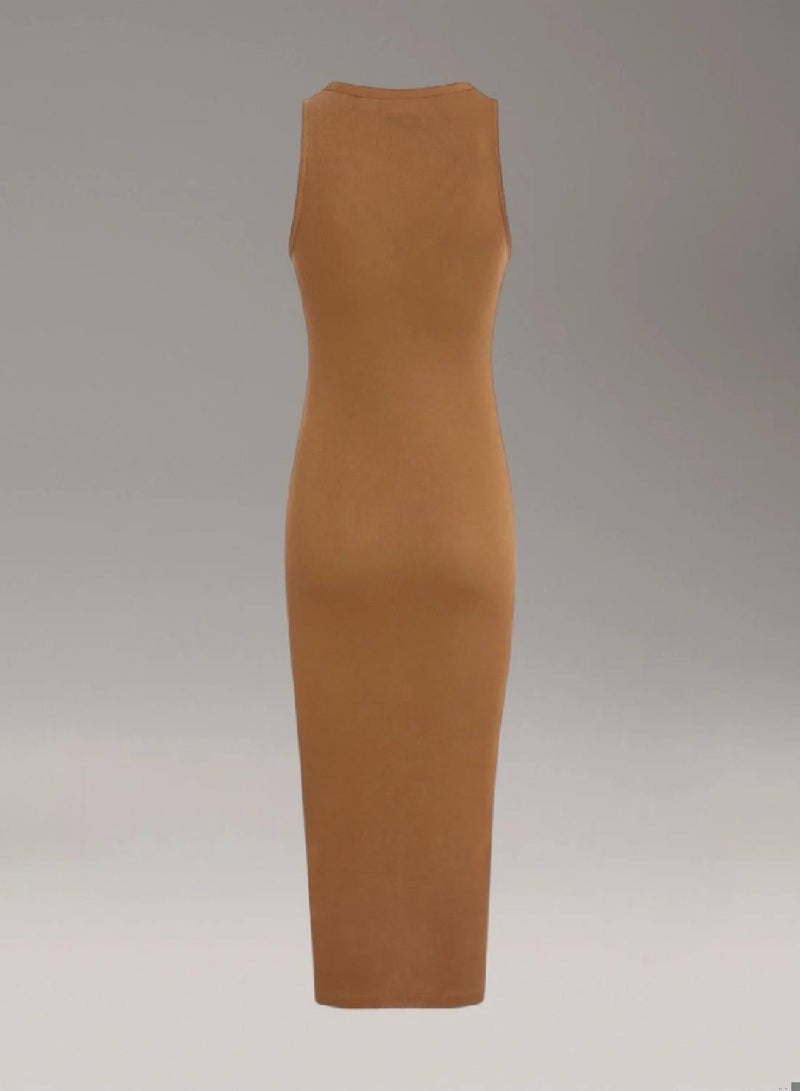 كالفن كلاين جينز فستان متوسط الطول بخامة منسوجة ناعمة - Image 5