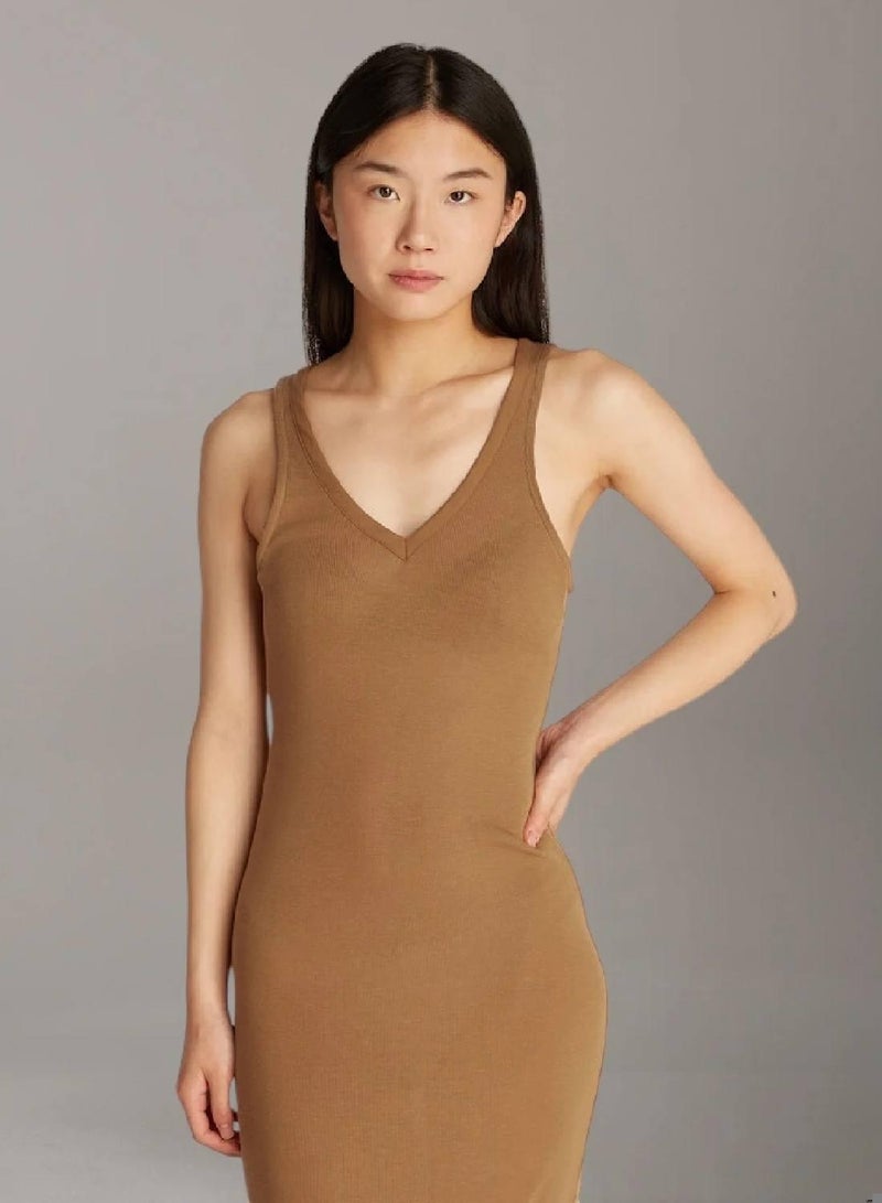 كالفن كلاين جينز فستان متوسط الطول بخامة منسوجة ناعمة - Image 3