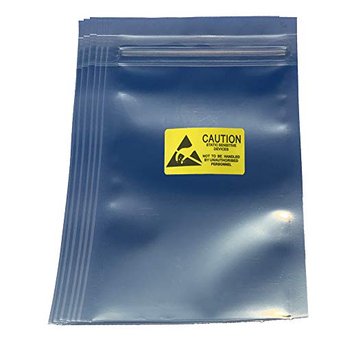 Daarcin Antistatic Bags - 100pcs 3.2x4.7in/8x12cm ESD Bags with Labels for Hard Drive HDD ESD Shielding - Image 1