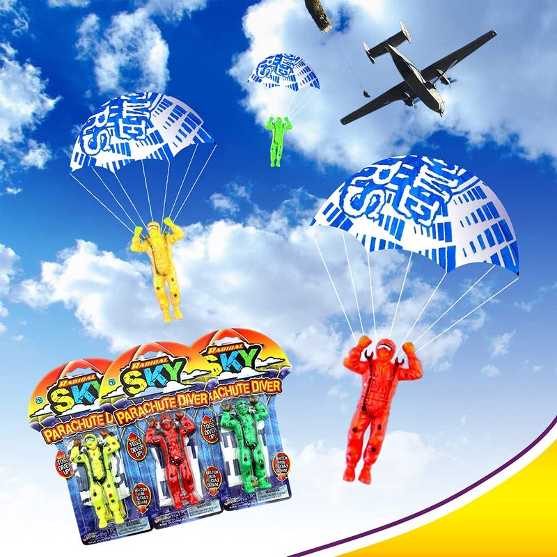 Ja-Ru JA-RU Parachute Action Figure Toys (3 Toy Assorted Color) Flying Glider Army Men for Kids  Boys & Girls. Outdoor Fun Summer Yard Games. Bulk Party Favors Stocking Stuffers. 2306-3s - Image 3