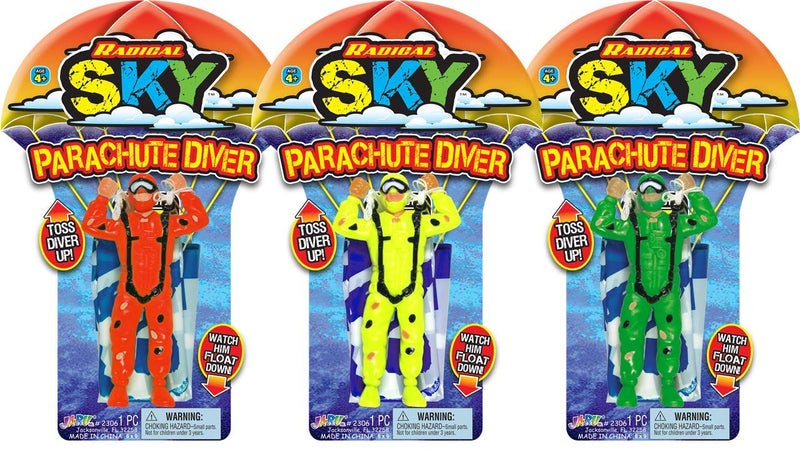 Ja-Ru JA-RU Parachute Action Figure Toys (3 Toy Assorted Color) Flying Glider Army Men for Kids  Boys & Girls. Outdoor Fun Summer Yard Games. Bulk Party Favors Stocking Stuffers. 2306-3s - Image 2
