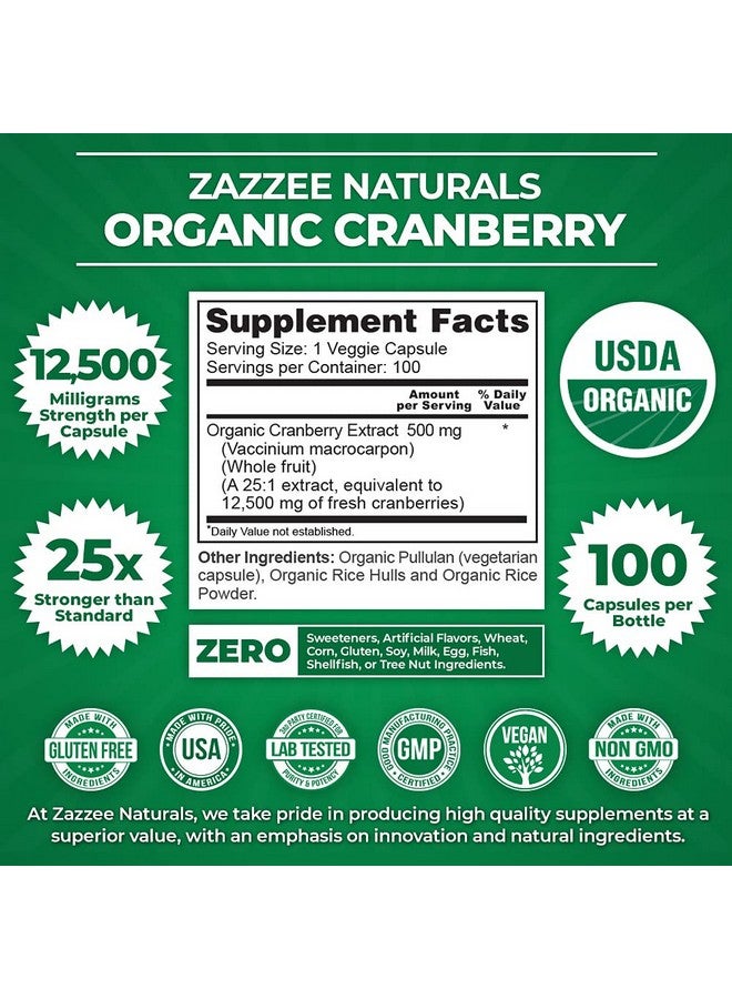 Zazzee مستخلص التوت البري العضوي المعتمد من وزارة الزراعة الأمريكية 12500 ملغ قوة 100 كبسولة نباتية معتمدة من وزارة الزراعة الأمريكية مستخلص قوي 25:1 مصنوع من التوت البري العضوي الكامل الطازج نباتي طبيعي 100% وغير معدل وراثيًا - Image 3