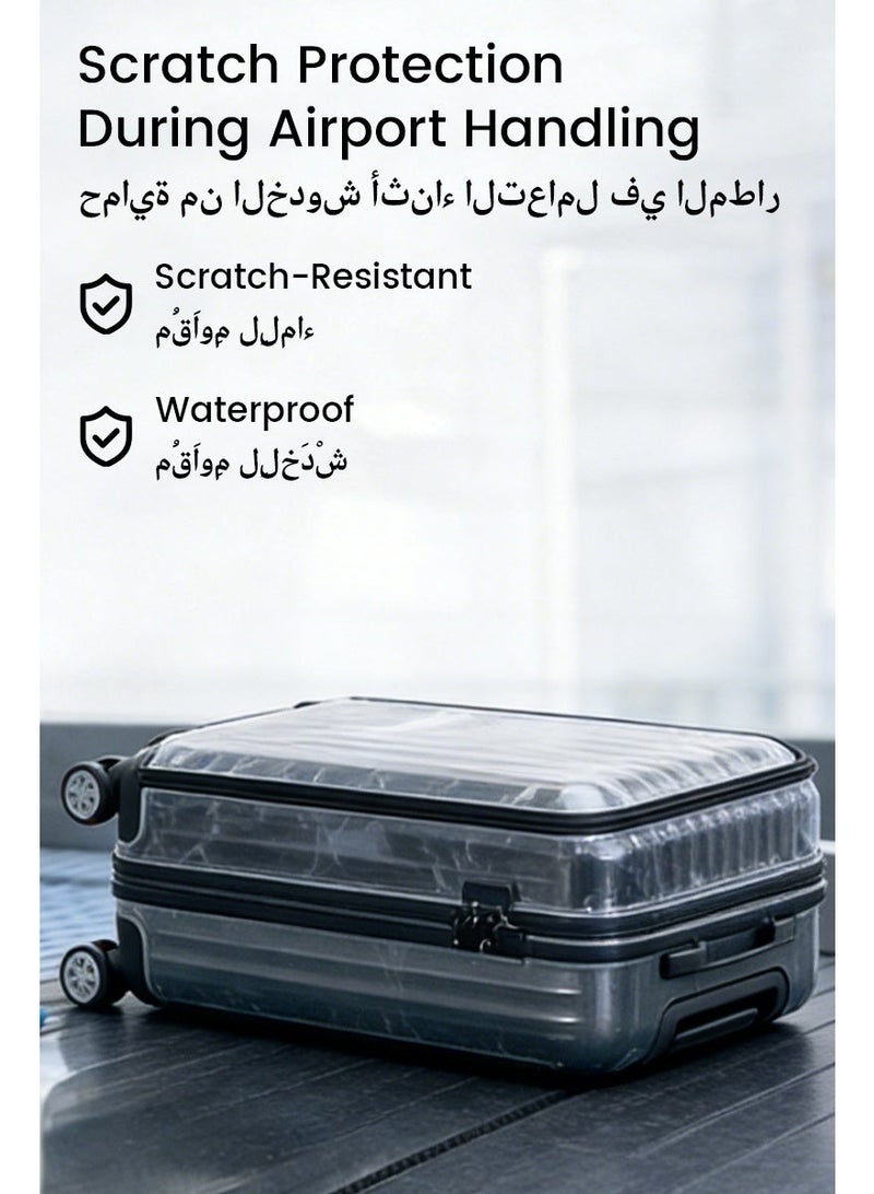 مجموعة من 3 أغطية حماية شفافة من مادة PVC لحقائب السفر مقاس 20/24/28 بوصة - Image 3