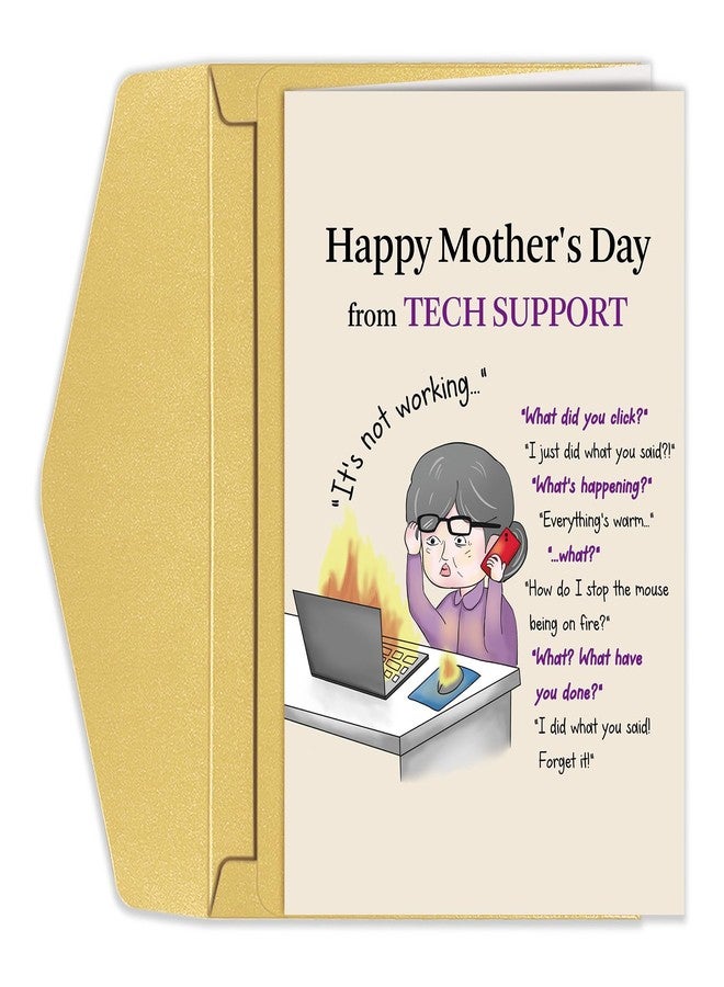 Goroar Funny Mothers Day Card from Daughter Son, Rude Mothers Day Card, Cheeky Mothers Day Card for Mom Grandma, Happy Mothers Day Card from Tech Support - Image 1