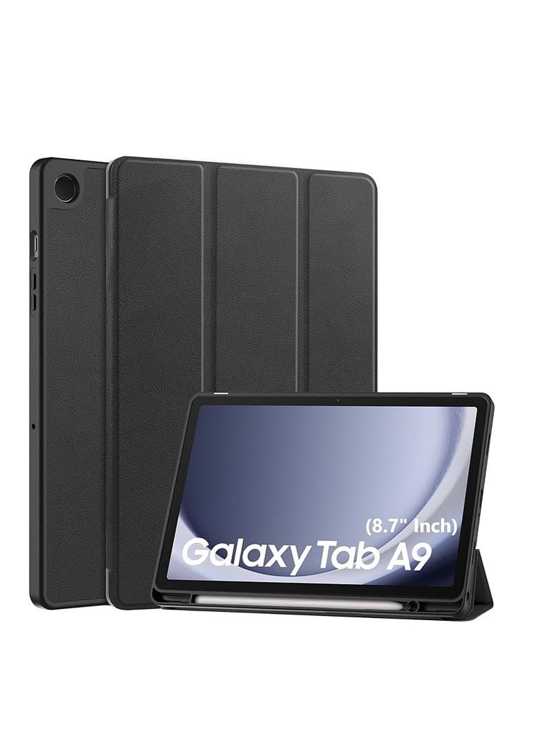 Case For Samsung Tab A9 8.7  Multiple Viewing Angles Pen Holder And Auto Wake/sleep Black  - Image 1