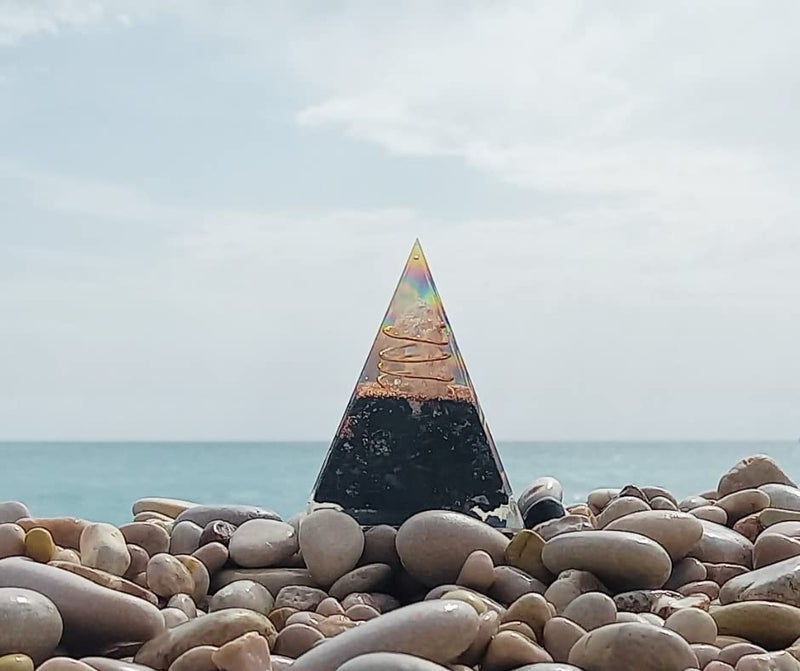 Orgonite Crystal Orgone Pyramid-Black Tourmaline-Crystal-Chakra Balancing Orgone Energy Generator- Nubian Orgonite Pyramid for Spiritual Healing, Meditaion, Yoga, Reiki Gifts, Office and Home Decor - Image 4
